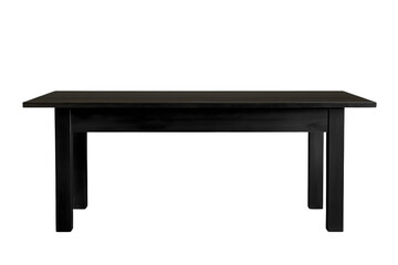 Fototapeta premium Minimal black wooden table with straight legs isolated