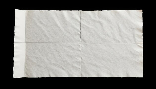 Paper napkin with a grid pattern lies flat against a deep black background to provide a clean and minimalist surface for various creative design projects and professional advertisement copy layouts.