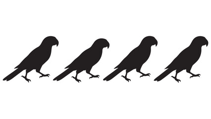 Fototapeta premium Black Silhouette Eagle Birds Flying Sequence Animation Vector Illustration for Design Projects and Branding