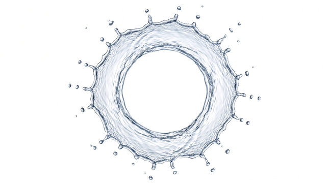 Perfectly formed circular water splash crown captured in high speed macro photography
