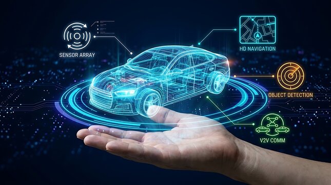 Autonomous car with futuristic sensor technology