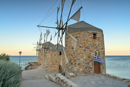 Ancient stone windmills of Chios Island, Greece