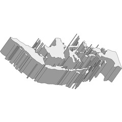3D map dimension - continent Asia country Indonesia © badrpost