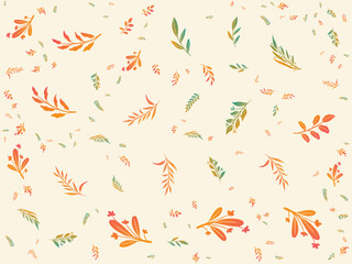 Fototapeta premium Beautiful seamless autumn colorful leaves background