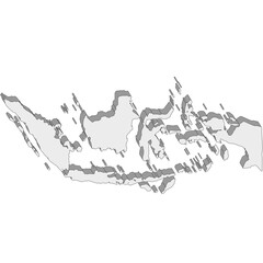 3D map dimension - continent Asia country Indonesia © badrpost