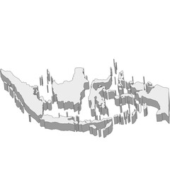 3D map dimension - continent Asia country Indonesia © badrpost