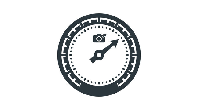 Stopwatch icon featuring a small camera symbol signifies the importance of speed and timing in professional photography workflows.