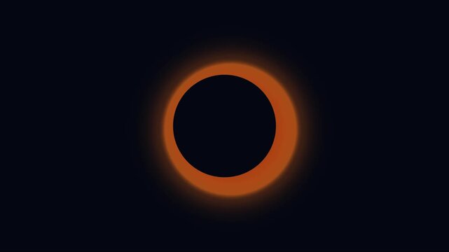 Abstract glowing orange ring loading animation with pulsing light points on dark 4k background circle