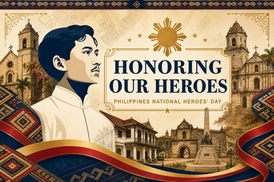 Modern Philippines National Heroes Day poster celebrating Filipino heroes, freedom, and national pride.