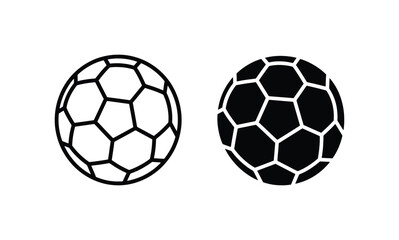 Naklejka premium Soccer Ball Icons, Black and White Football Graphics, Sport Equipment Vector Set, Team Game Ball Illustrations for Athletic Design