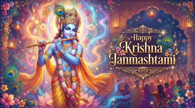 Shri Krishna Janmashtami Dahi Handi Gokulashtami Krishnashtami Krushna Jayanti Ashtami Rohini Kanhaiya Janmotsav Nandotsav Celebration Divine Festive Devotion Joy Culture Tradition
