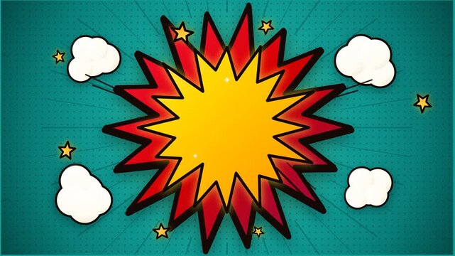 Comic Book Style Explosion Burst Graphic Background.