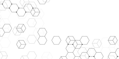 Fototapeta premium Futuristic hexagon grid background. Technology pattern with delicate line work. Modern design for poster, website and backdrop.