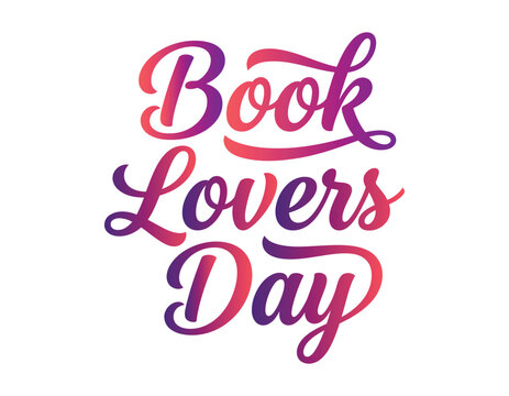 Book lovers day lettering typography design