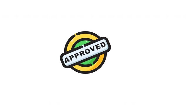 Green yellow stamp mark icon for approved badge logos, suitable for corporate branding, websites, digital marketing materials, and business presentations.