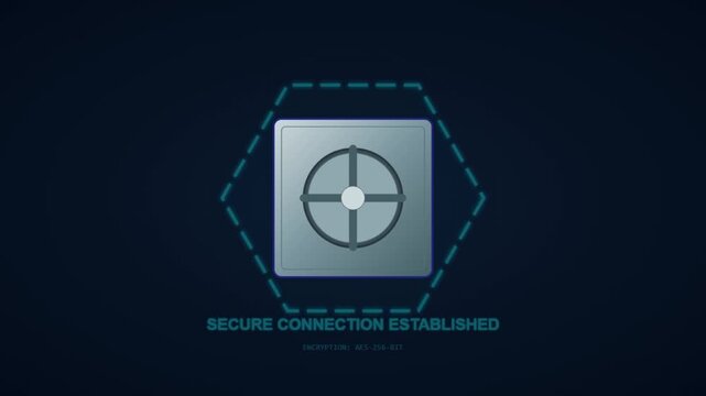 Secure Connection Established HUD Interface Icon Vector Illustration Cyber Security Concept