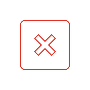 Square outline red X