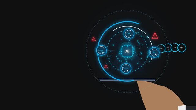 AI Hologram Tablet Interface Digital Tech Loop