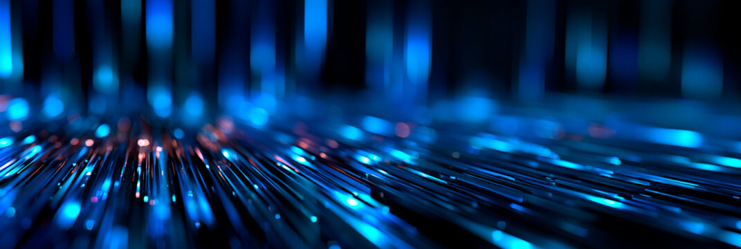 Data Transfer Concept. Blue, Futuristic Digital Style. 3D Render