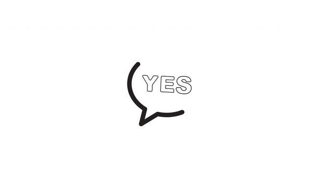 Bold speech bubble yes confirmation symbol. Suitable for presentations, websites, social media posts, and businessrelated design projects.