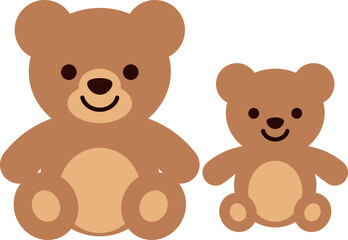 Naklejka premium teddy bear couple shelf clipart vector shape