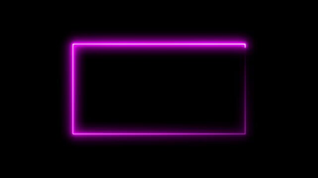 abstract glowing neon rectangle border frame in the shape rectangle glowing and futuristic energy line animation.
