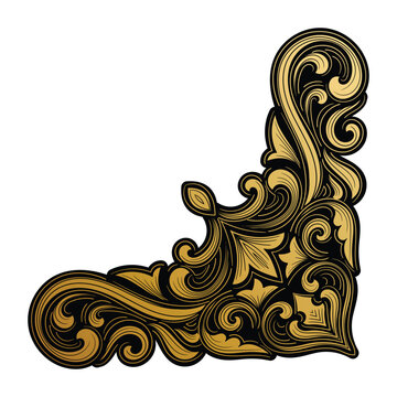 Baroque style, vintage elements, gold Thai patterns.