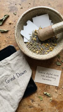 Digital Detox with Dried Herbs and Mortar Pestle: A Natural Approach to Unplugging
