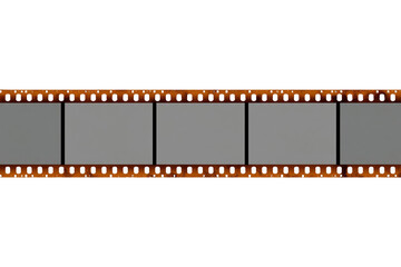 Fototapeta premium Dark brown film strip with six blank panels
