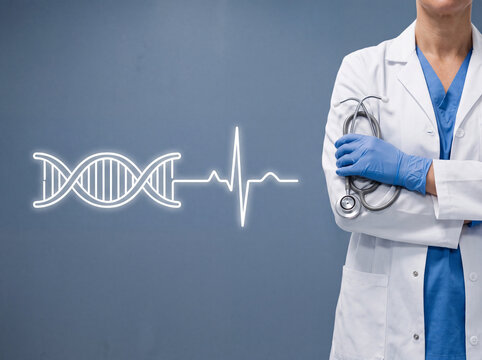 Medical professional in white coat with stethoscope. Healthcare worker in clinical setting, doctor or nurse in hospital environment.
