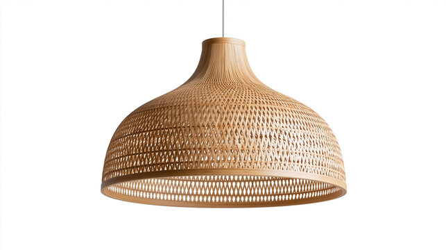 Bamboo Pendant Lamp Isolated on White Background