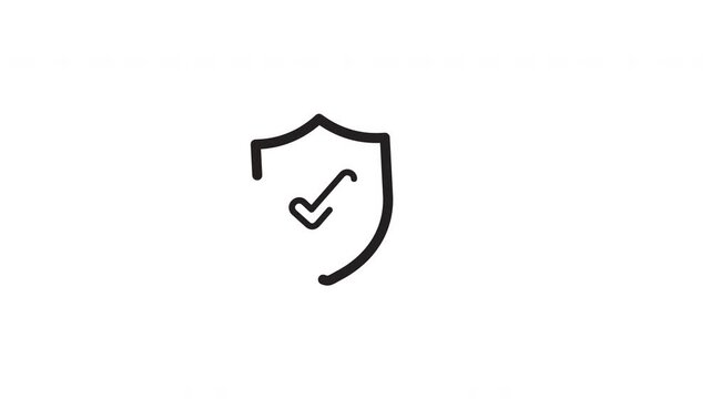 Simple shield icon with check mark safety symbol, suitable for logo designs, security concepts, presentations, and educational materials.