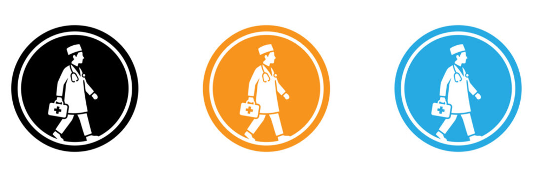 Three diverse icons of people walking with shopping bags