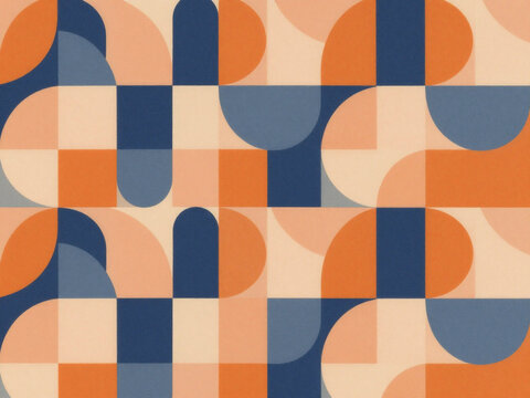 A geometric pattern featuring a repetitive grid of interlocking rounded shapes, such as circles and pill-like capsules