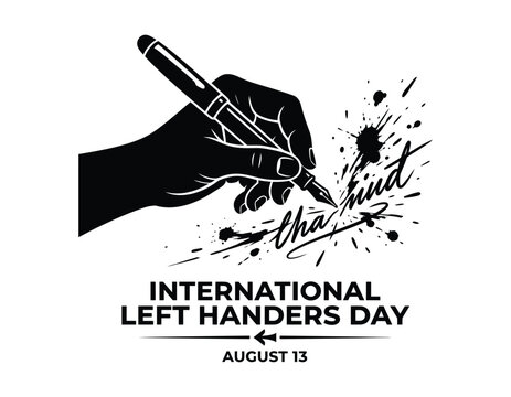 International left handers day vector illustration poster