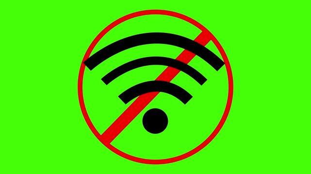 No Wi-Fi Icon, Glitched Forbidden Signal for Internet Issues and Offline Themes