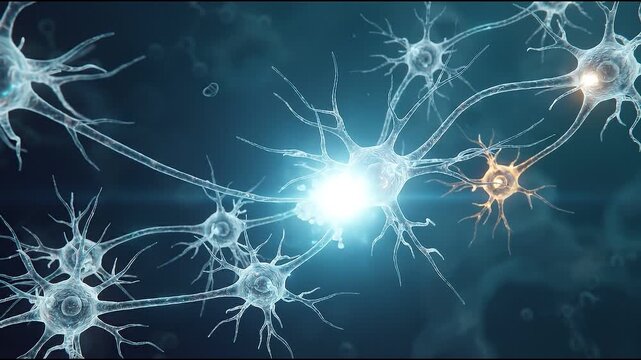 Neural network activity: brain synapse impulse transmission