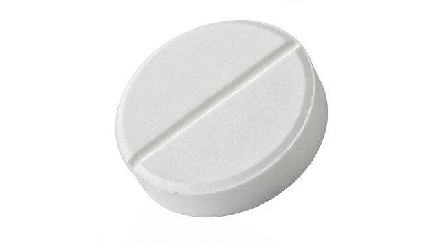 White round medical pill or tablet drug supplement healthcare prescription dose isolated on transparent background