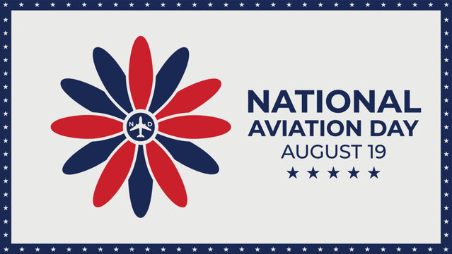 Abstract geometric airplane propeller flower design for National Aviation Day August 19