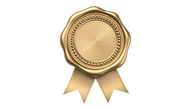 gold seal with ribbon