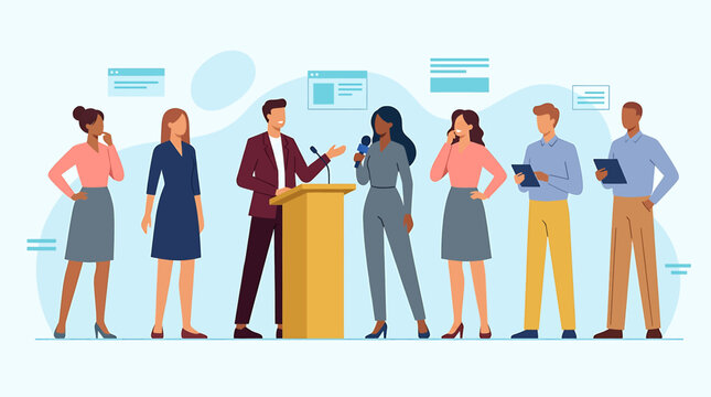 Corporate Presentation Meeting with Speaker and Diverse Professional Team