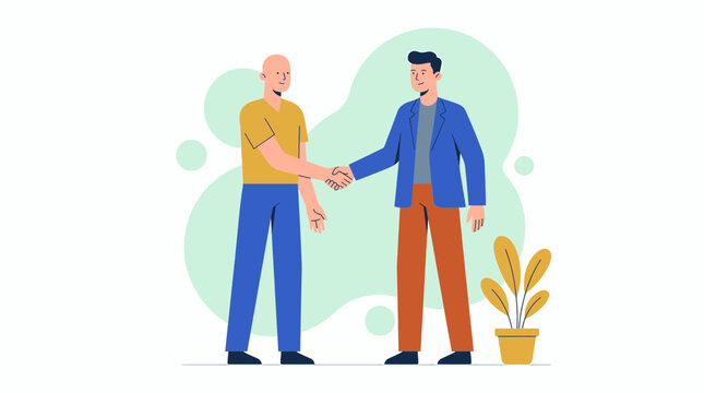 Businessmen Handshake Vector Illustration for Corporate Partnership