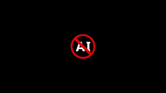Anti-AI symbol with a bold design, perfect for content about protests against AI automation.