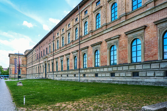 View of the historic palace and museum Alte Pinakothek in Munich in Bavaria