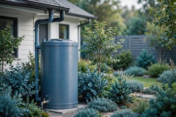 Obraz premium Rainwater Tank in Residential Garden