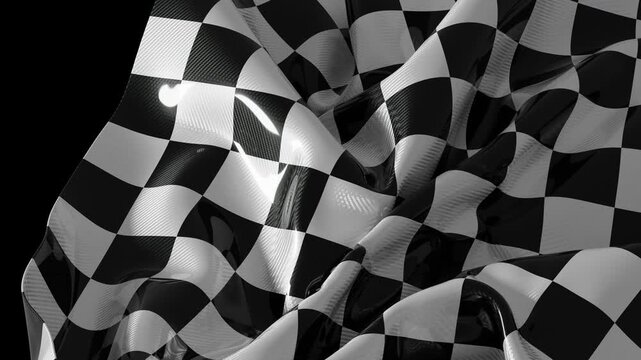 Close up view of realistic wavy motorsport race finish symbol