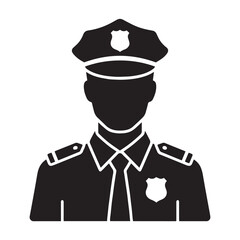 Police Officer Uniform Avatar Vector Icon Illustration