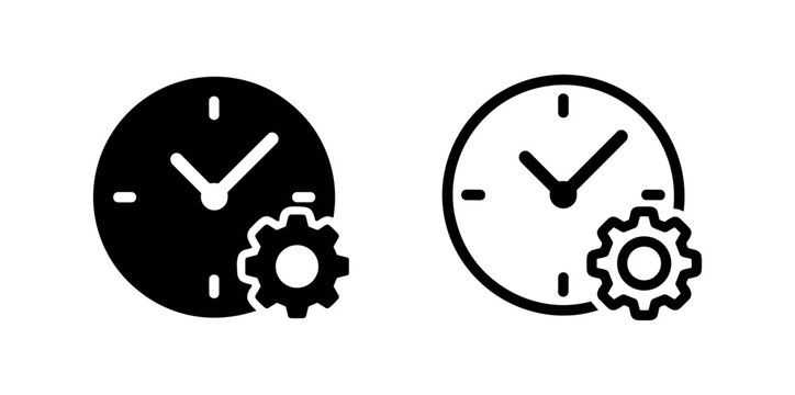 Time Management Clock Settings Icon