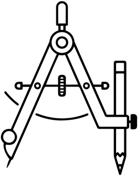 Drafting Compass Pencil Icon Transparent background  PNG, Geometric Drawing and Architecture Tool Symbol CAD