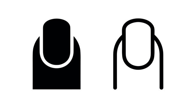Fingernail and manicure beauty icons